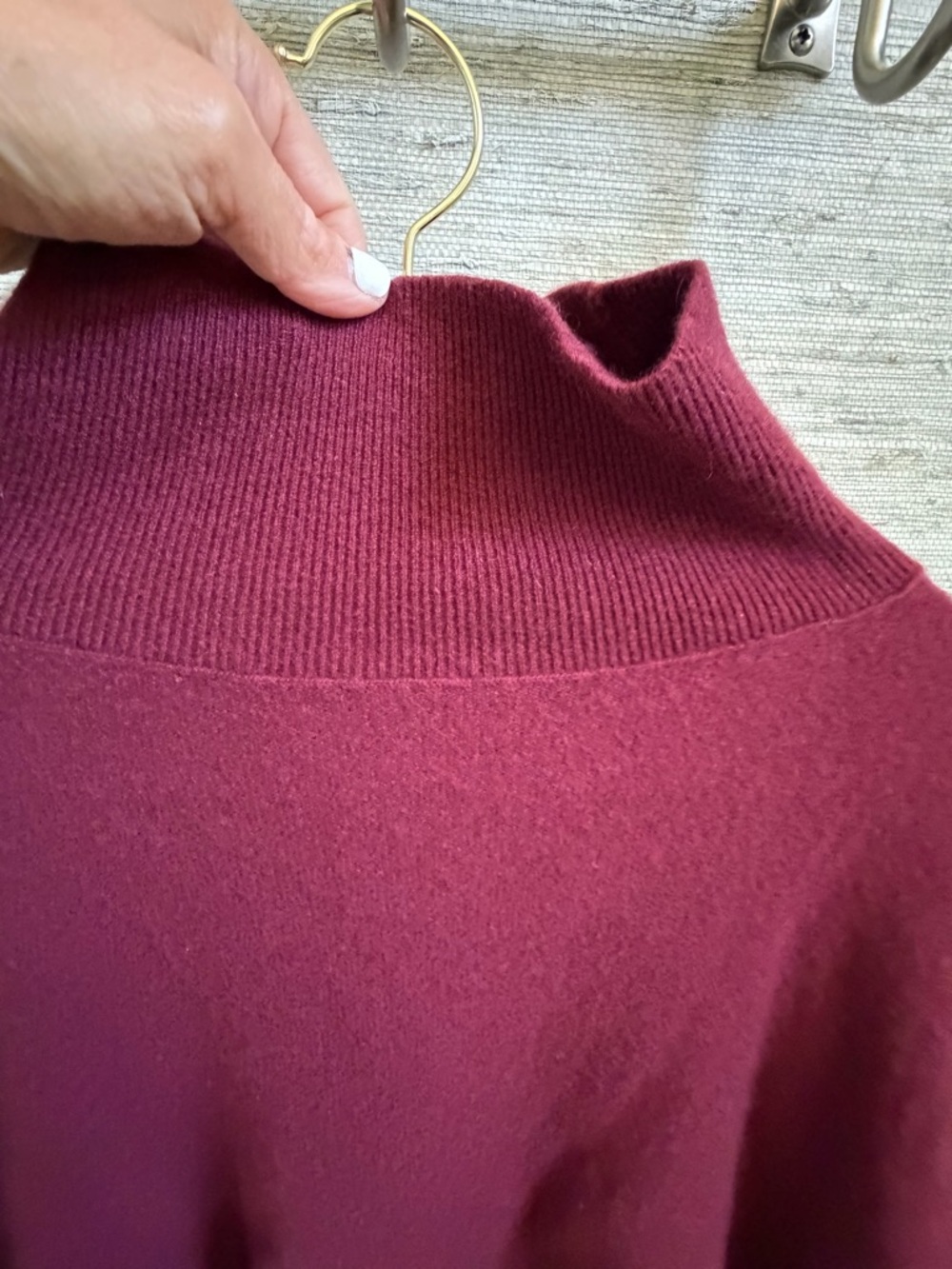 Small free people so low so high Relaxed cashmere Turtleneck Sweater Wine Red - Picture 8 of 17